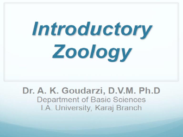 Introductory zoology